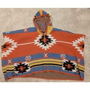 Woven Baja Poncho Hoodie Mens 3XL
